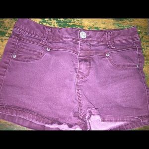 Purple jean shorts